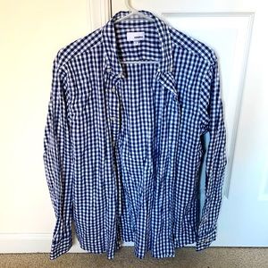 Blue & White Checkered Button Down Shirt
